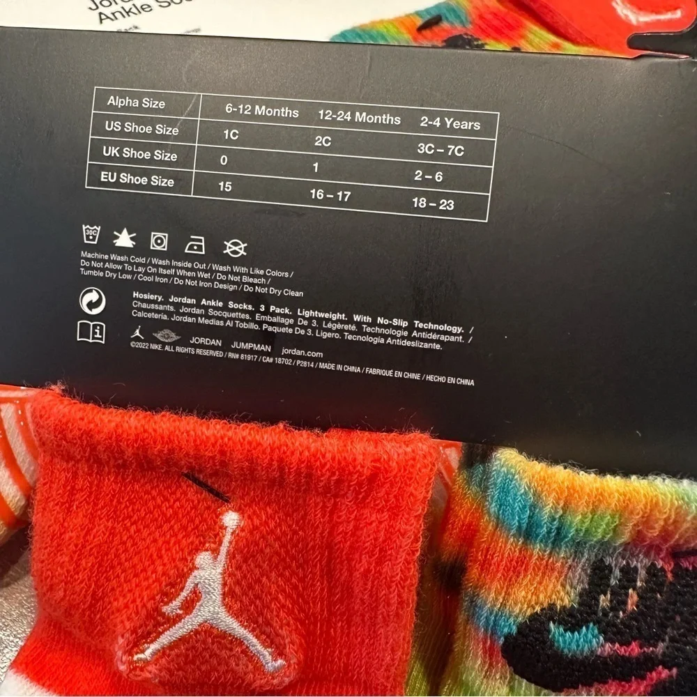 NWT Jordan MVP Newborn Ankle Gripper Socks Pack of Three